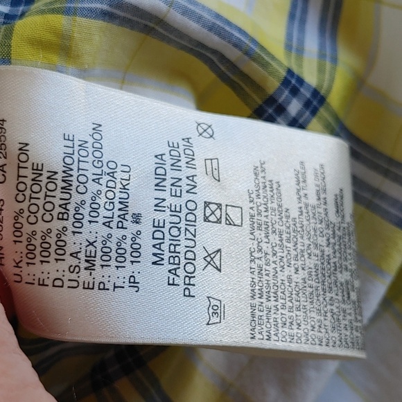 DIESEL INDUSTRY MEN'S YELLOW PLAID BUTTON DOWN SHIRT SIZE XL - Picture 11 of 11